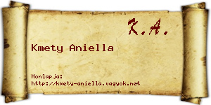 Kmety Aniella névjegykártya
